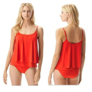 MICHAEL Michael Kors Chain Layered Underwire Tankini Top and Bottom Size Small
